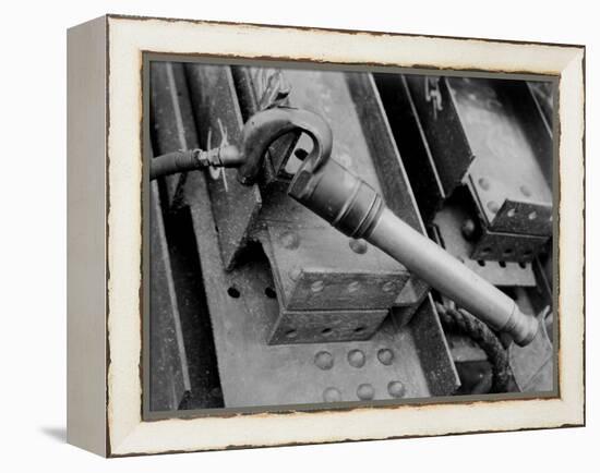 Rivet Gun known as the Cricket on Construction Site of the Manhattan Building Company-Arthur Gerlach-Framed Premier Image Canvas