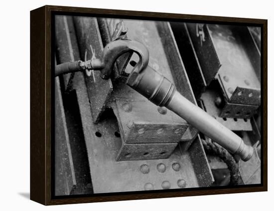 Rivet Gun known as the Cricket on Construction Site of the Manhattan Building Company-Arthur Gerlach-Framed Premier Image Canvas