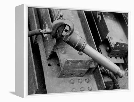 Rivet Gun known as the Cricket on Construction Site of the Manhattan Building Company-Arthur Gerlach-Framed Premier Image Canvas