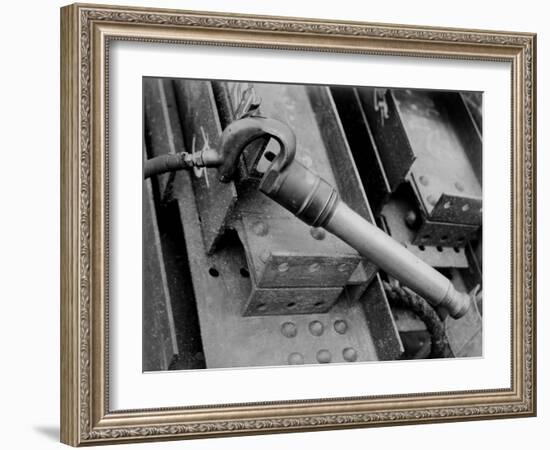 Rivet Gun known as the Cricket on Construction Site of the Manhattan Building Company-Arthur Gerlach-Framed Photographic Print