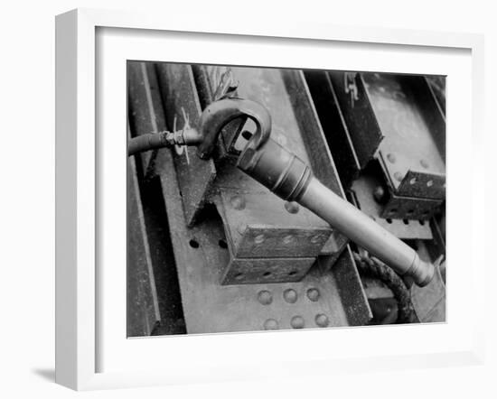 Rivet Gun known as the Cricket on Construction Site of the Manhattan Building Company-Arthur Gerlach-Framed Photographic Print