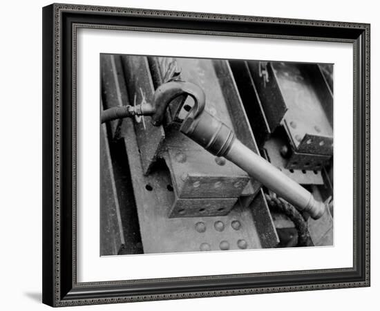 Rivet Gun known as the Cricket on Construction Site of the Manhattan Building Company-Arthur Gerlach-Framed Photographic Print