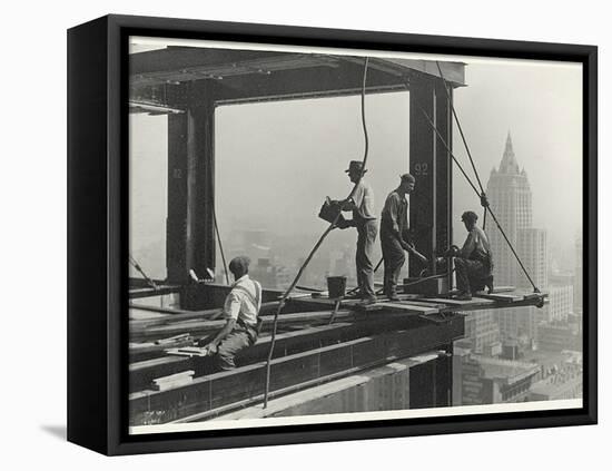 Riveters Attaching a Beam, Empire State Building, 1931 (Gelatin Silver Print)-Lewis Wickes Hine-Framed Premier Image Canvas