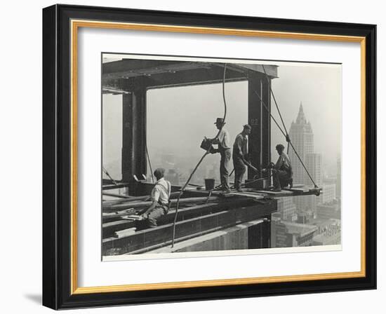 Riveters Attaching a Beam, Empire State Building, 1931 (Gelatin Silver Print)-Lewis Wickes Hine-Framed Giclee Print