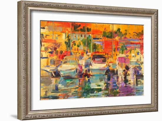 Riviera Harbour Sun-Peter Graham-Framed Giclee Print