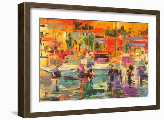 Riviera Harbour Sun-Peter Graham-Framed Giclee Print