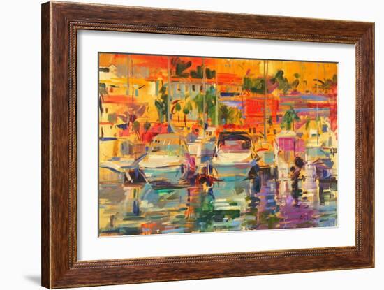 Riviera Harbour Sun-Peter Graham-Framed Giclee Print