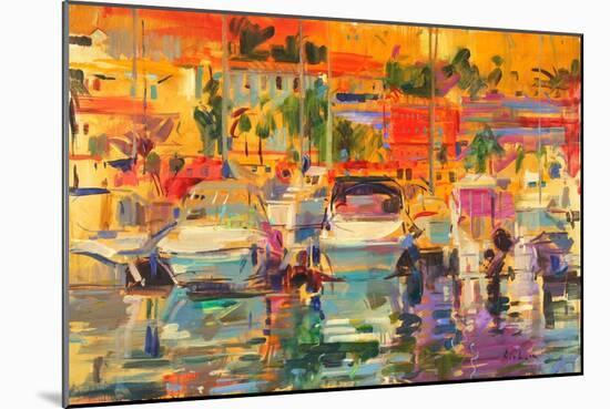 Riviera Harbour Sun-Peter Graham-Mounted Giclee Print