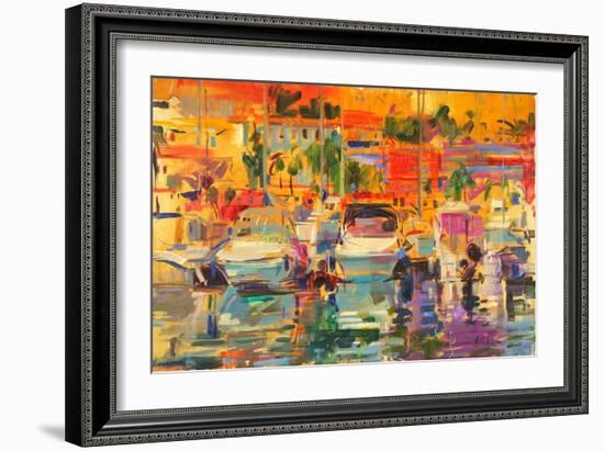 Riviera Harbour Sun-Peter Graham-Framed Giclee Print