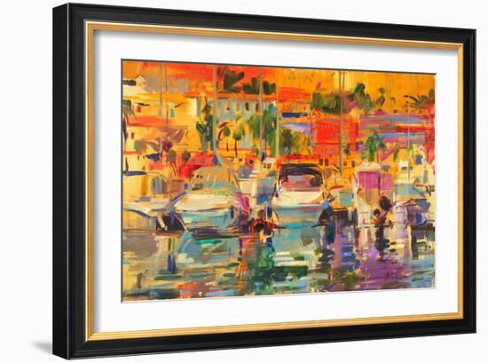 Riviera Harbour Sun-Peter Graham-Framed Giclee Print