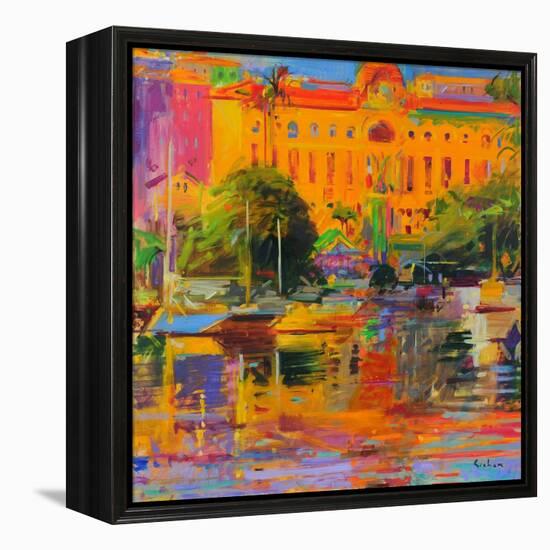 Riviera Reflections-Cannes, 2022 (Oil on Canvas)-Peter Graham-Framed Premier Image Canvas