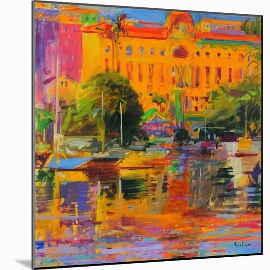 Riviera Reflections-Cannes, 2022 (Oil on Canvas)-Peter Graham-Mounted Giclee Print