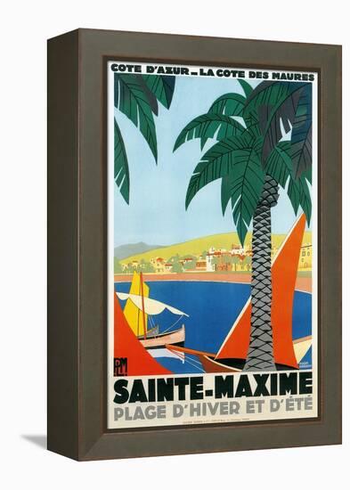 Riviera Travel Poster-null-Framed Stretched Canvas