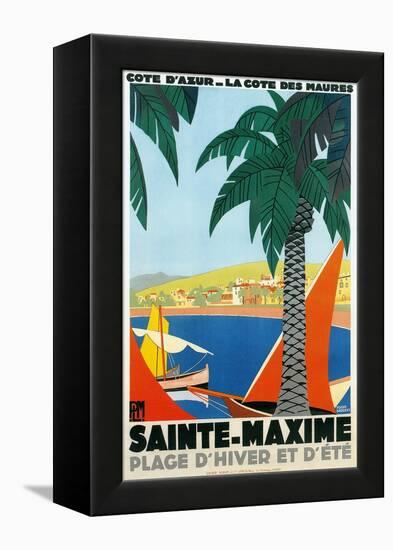 Riviera Travel Poster-null-Framed Stretched Canvas