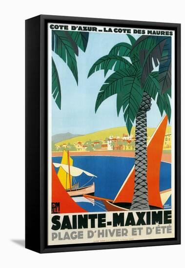 Riviera Travel Poster-null-Framed Stretched Canvas