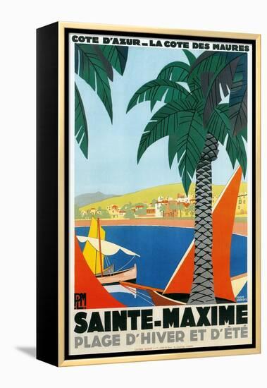 Riviera Travel Poster-null-Framed Stretched Canvas