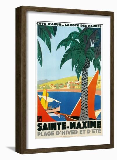 Riviera Travel Poster-null-Framed Art Print