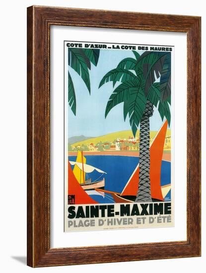 Riviera Travel Poster-null-Framed Art Print