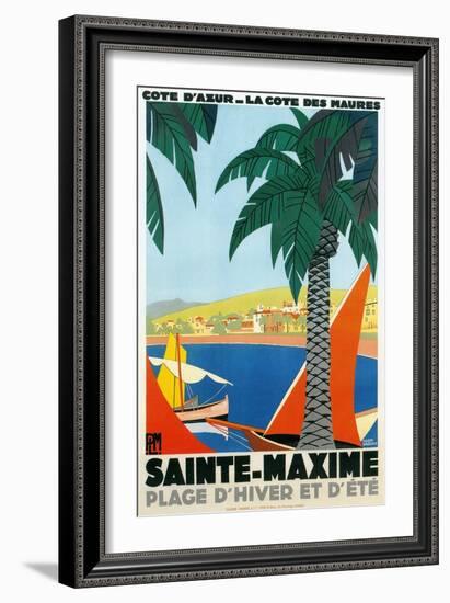 Riviera Travel Poster-null-Framed Art Print