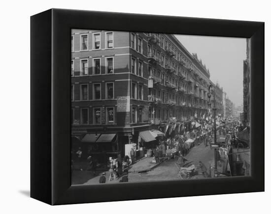 Rivington Street on New York City's Lower East Side Jewish Neighborhood in 1909-null-Framed Stretched Canvas