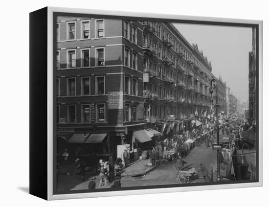 Rivington Street on New York City's Lower East Side Jewish Neighborhood in 1909-null-Framed Stretched Canvas