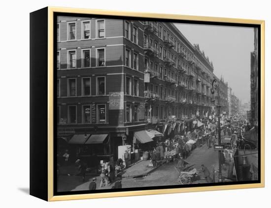 Rivington Street on New York City's Lower East Side Jewish Neighborhood in 1909-null-Framed Stretched Canvas