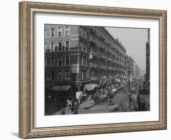 Rivington Street on New York City's Lower East Side Jewish Neighborhood in 1909-null-Framed Photo
