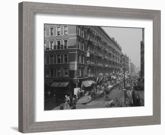 Rivington Street on New York City's Lower East Side Jewish Neighborhood in 1909-null-Framed Photo