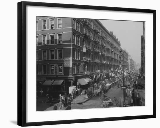 Rivington Street on New York City's Lower East Side Jewish Neighborhood in 1909-null-Framed Photo