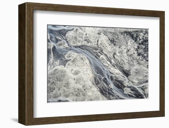 Rivulets of Glacial Melt Water Form This Abstract-Sheila Haddad-Framed Photographic Print