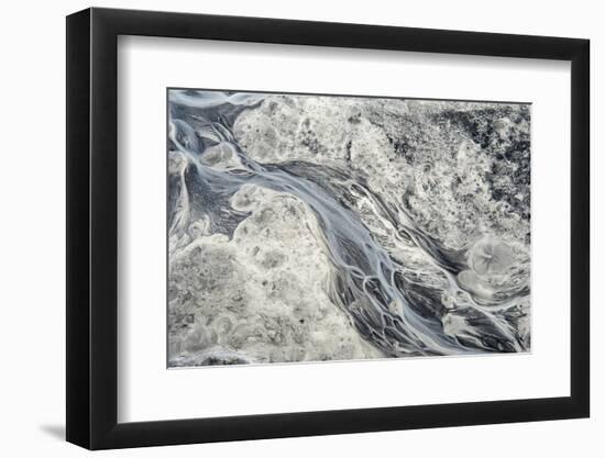 Rivulets of Glacial Melt Water Form This Abstract-Sheila Haddad-Framed Photographic Print