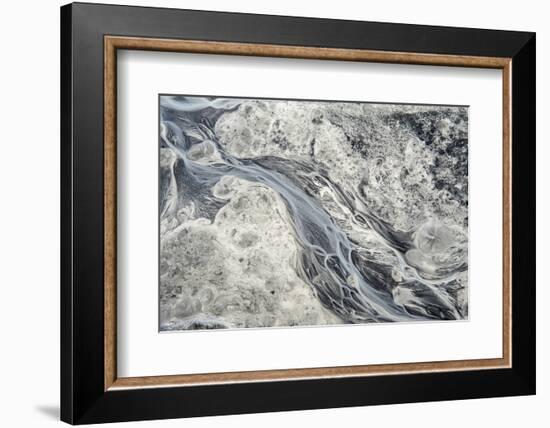 Rivulets of Glacial Melt Water Form This Abstract-Sheila Haddad-Framed Photographic Print