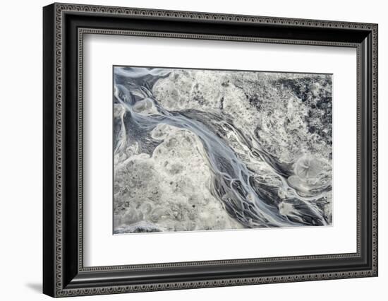 Rivulets of Glacial Melt Water Form This Abstract-Sheila Haddad-Framed Photographic Print