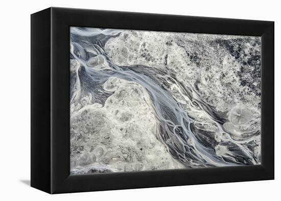 Rivulets of Glacial Melt Water Form This Abstract-Sheila Haddad-Framed Premier Image Canvas