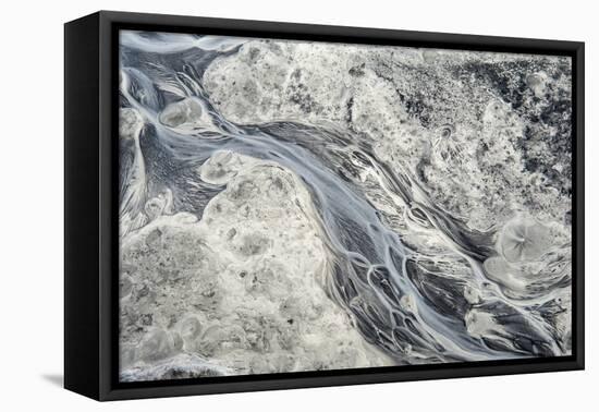 Rivulets of Glacial Melt Water Form This Abstract-Sheila Haddad-Framed Premier Image Canvas