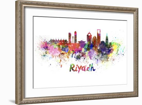 Riyadh Skyline in Watercolor-paulrommer-Framed Art Print