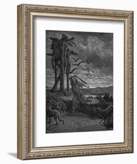 Rizpah, King Saul's Concubine, 1866-Gustave Doré-Framed Giclee Print