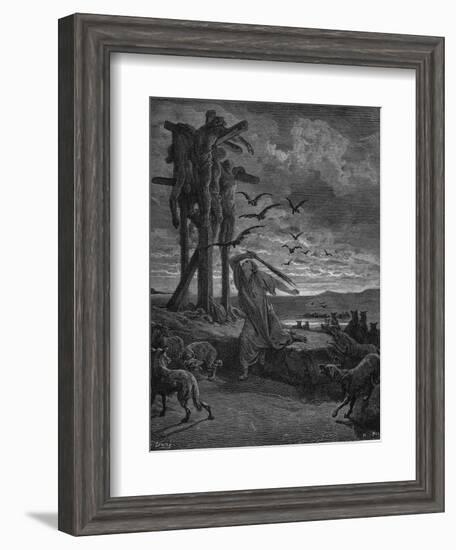 Rizpah, King Saul's Concubine, 1866-Gustave Doré-Framed Giclee Print