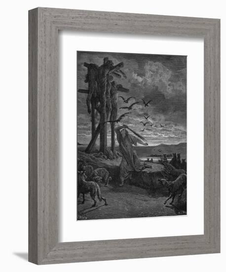 Rizpah, King Saul's Concubine, 1866-Gustave Doré-Framed Giclee Print