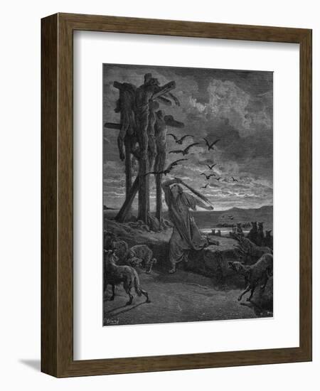 Rizpah, King Saul's Concubine, 1866-Gustave Doré-Framed Giclee Print