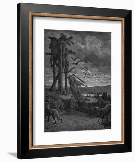 Rizpah, King Saul's Concubine, 1866-Gustave Doré-Framed Giclee Print