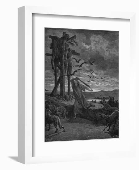 Rizpah, King Saul's Concubine, 1866-Gustave Doré-Framed Giclee Print