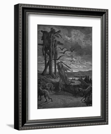 Rizpah, King Saul's Concubine, 1866-Gustave Doré-Framed Giclee Print