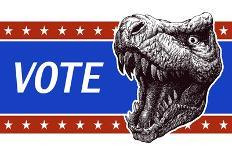 Vote - Presidential Election Poster with Trex Head. Vector Illustration-RLRRLRLL-Art Print