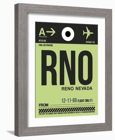 RNO Reno Luggage Tag I-NaxArt-Framed Art Print