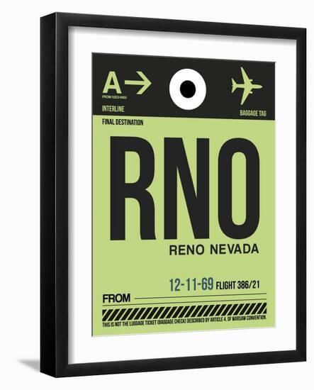 RNO Reno Luggage Tag I-NaxArt-Framed Art Print