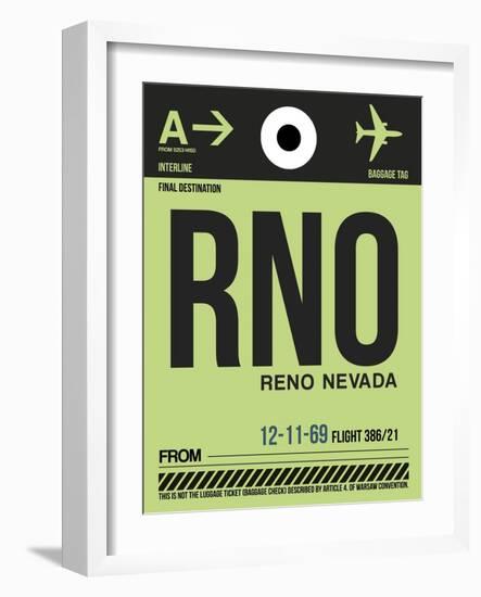 RNO Reno Luggage Tag I-NaxArt-Framed Art Print
