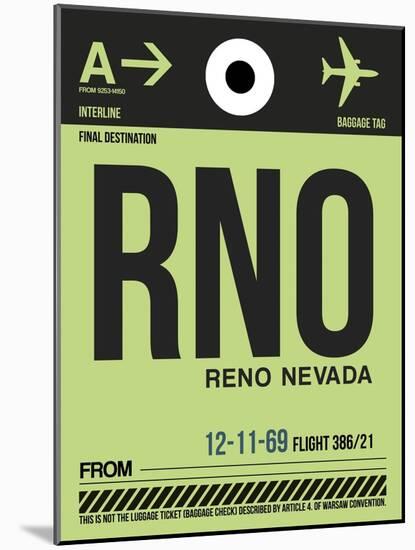 RNO Reno Luggage Tag I-NaxArt-Mounted Art Print