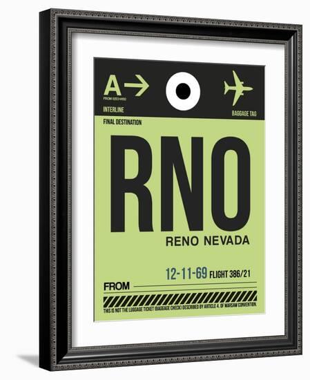 RNO Reno Luggage Tag I-NaxArt-Framed Art Print