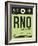 RNO Reno Luggage Tag I-NaxArt-Framed Art Print